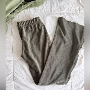 2 pair Women’s small Olive Green  Lounge Pants  one corduroy like and one plain